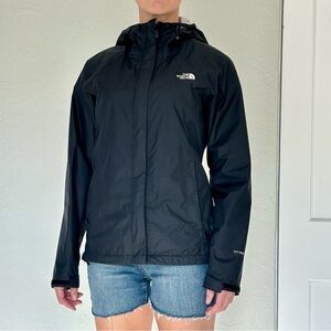 The North Face black raincoat
